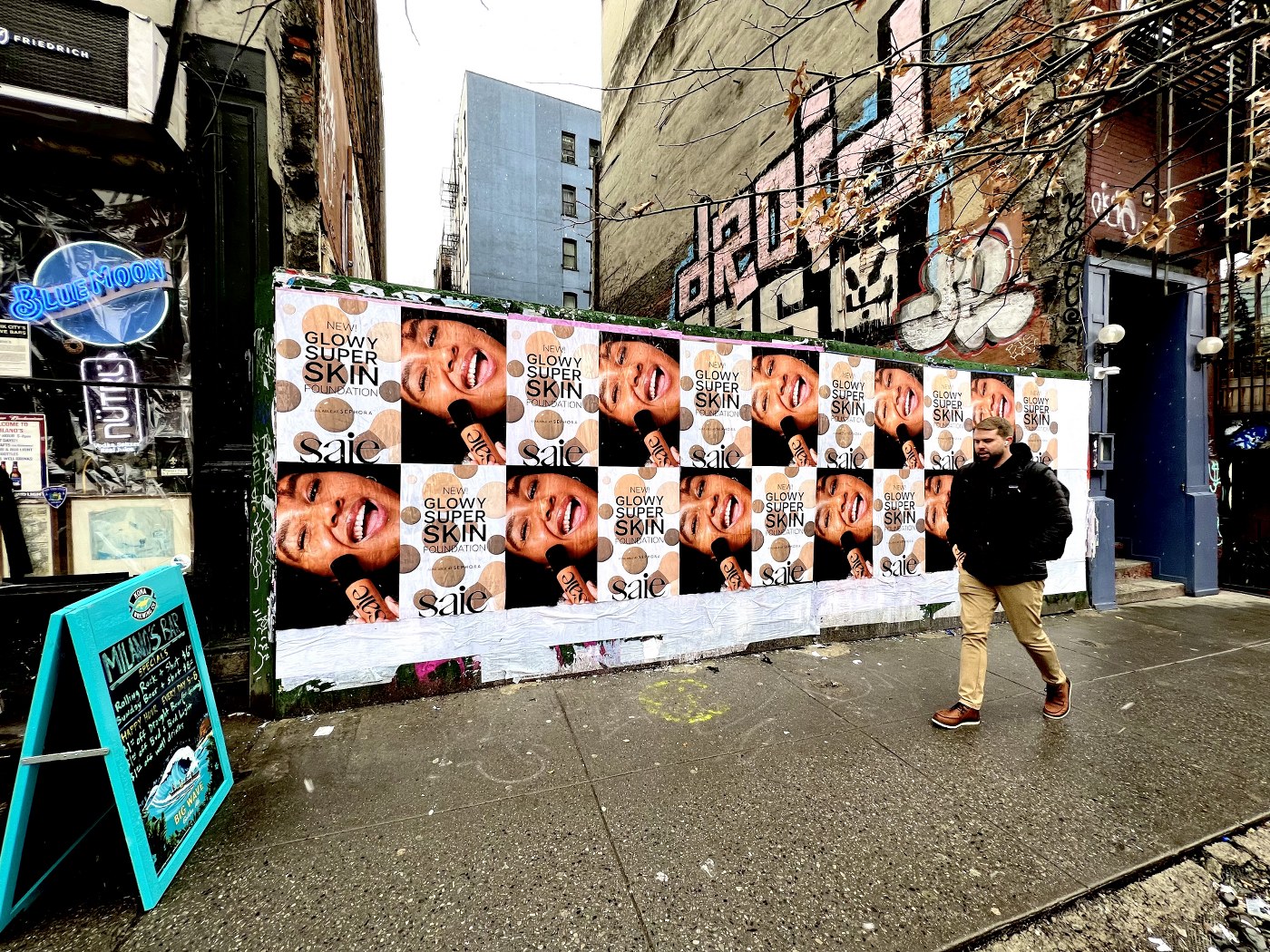Street poster wheat-paste campaign at 51 E Houston St & Mott