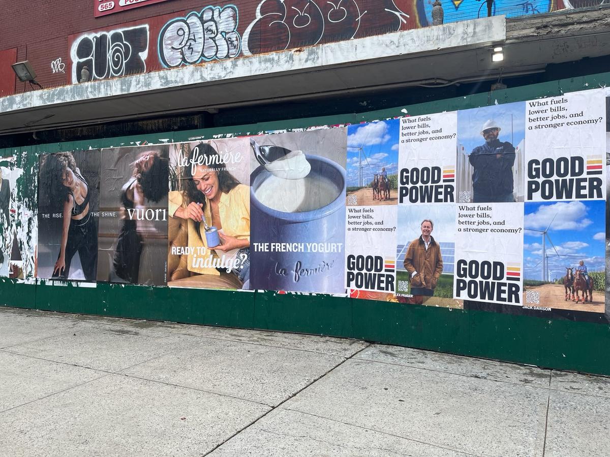 Wheat-paste posters at Good Power — Manhattan