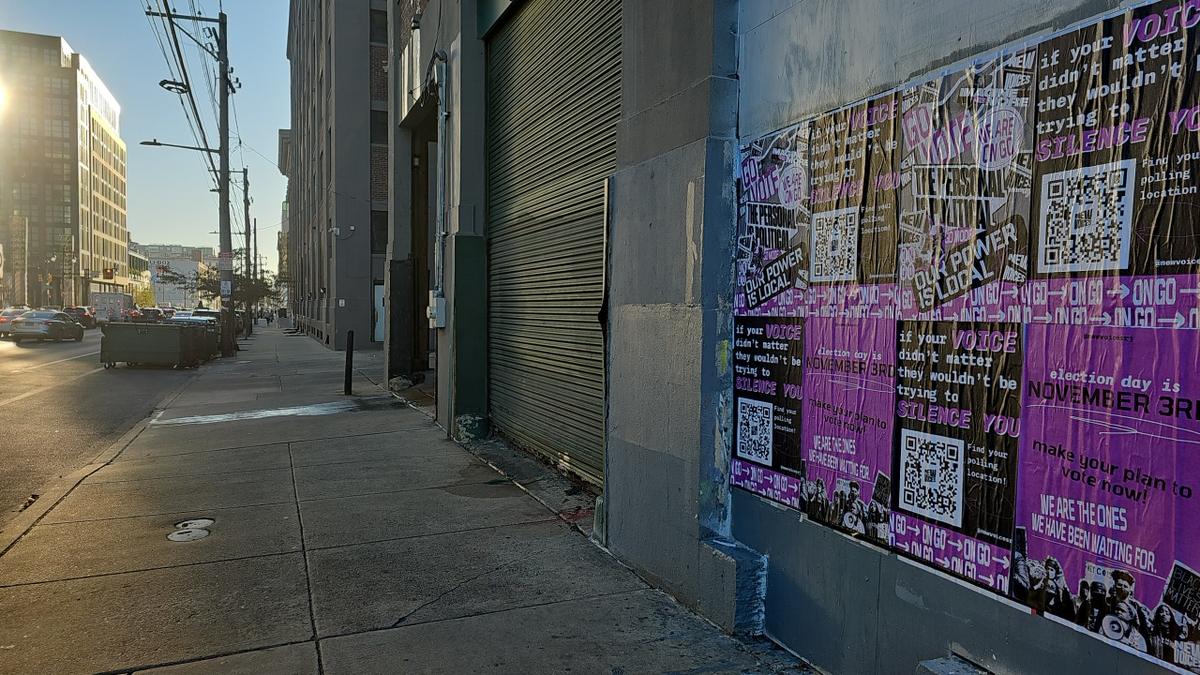 Wheat-paste posters at New Voices for Reproductive Justice — Philadelphia