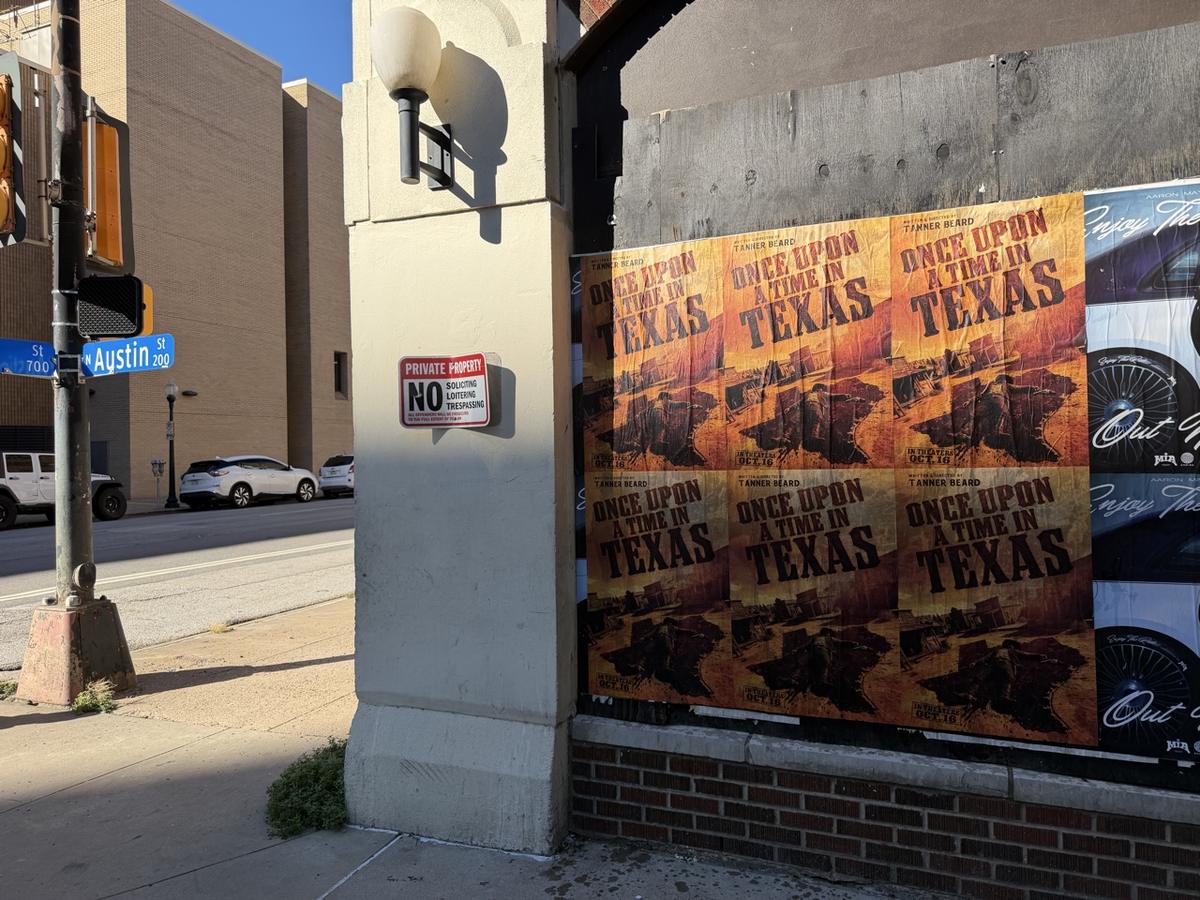 Wheat-paste campaign at Once Upon a Time in Texas — Dallas